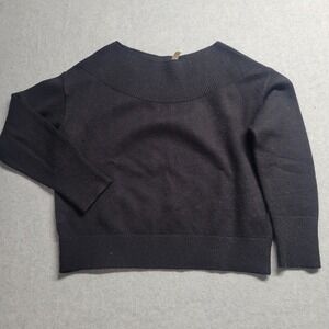 Anthropologie Moth Size XS Boat‎ Neck Knit Pullover Sweater Black Womens